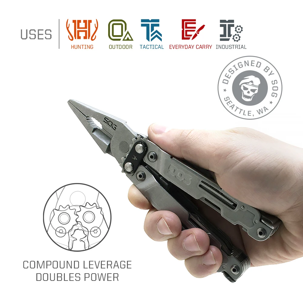 SOG 21 Tools PowerAccess Deluxe Tactical Multi-Tool Folding Pliers Pocket Knife Multitool EDC Outdoor Camping Survival Equipment