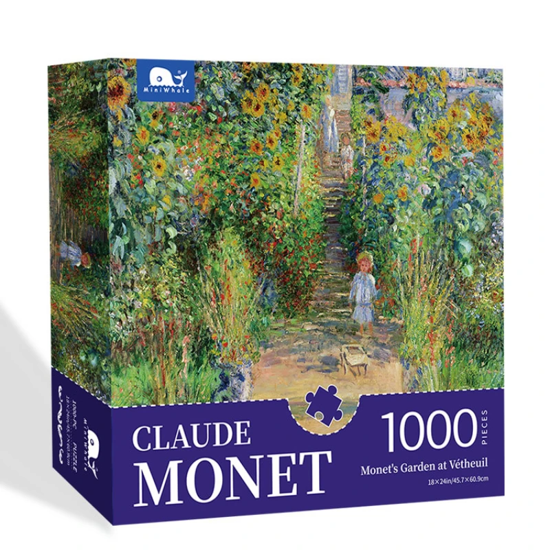 Monet Oil Painting Puzzle 1000 Pieces of Water Lily Sunrise Impression Paper Puzzle