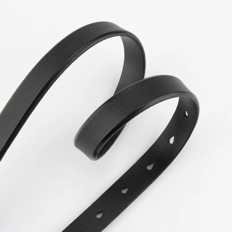 Square pin buckle thin belt for women, versatile jeans, simple decoration, high-grade cowhide thin belt