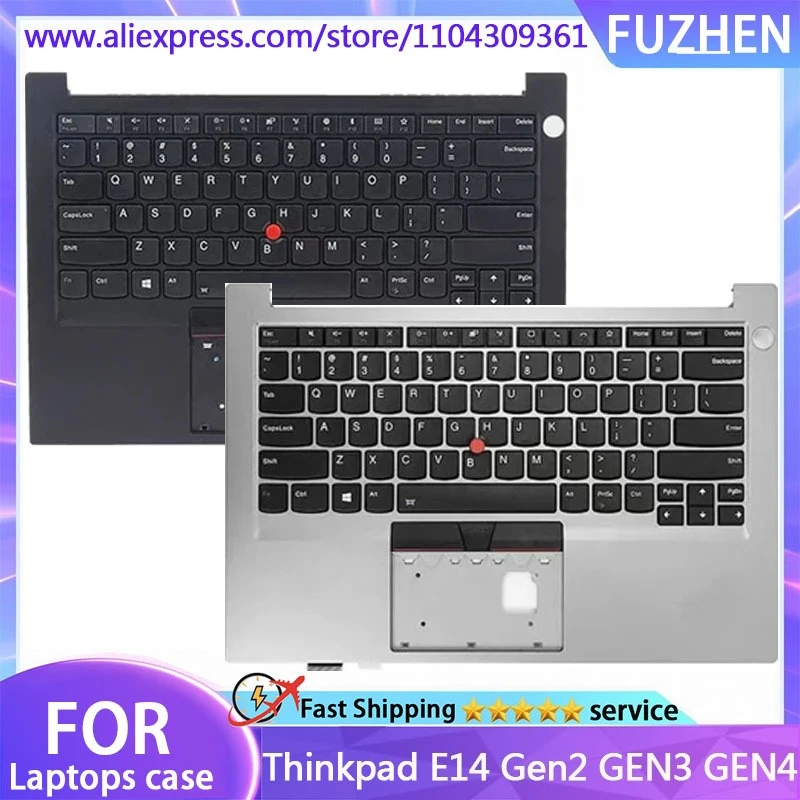 nouveau-pour-thinkpad-e14-gen2-gen3-gen4-remplacement-d'ordinateur-portable-avec-repose-paume-clavier-americain-couvercle-hote-clavier-noir-argent