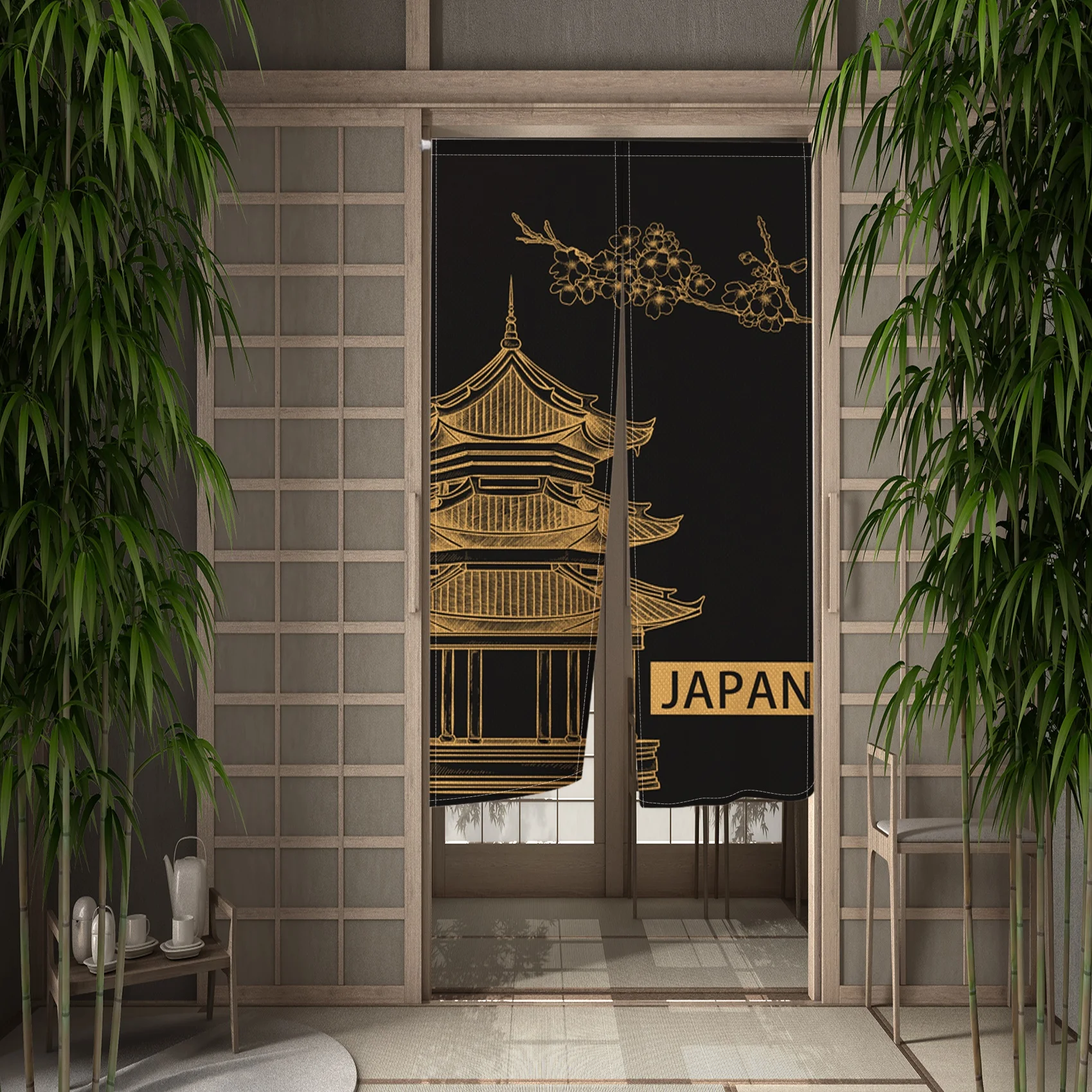 Japanische Luxus-Türvorhänge, – Noren Curtain Doorway Bewertung und Preis