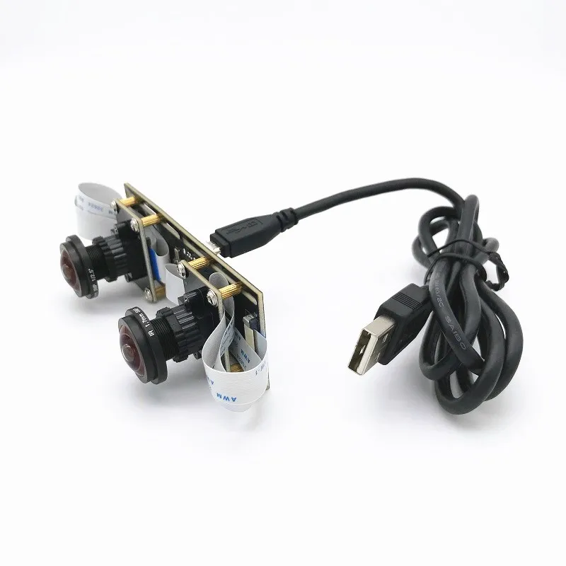 Hot Fisheye Lens USB2.0 3D Stereo Webcam 1080P OTG UVC Wide Angle Dual Lens USB Camera for 360 VR Camera