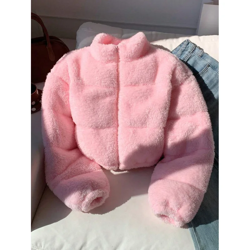 

Warm Short Coat J 88577 Plush Female Outerwear Spring Season No Brand Registered Trademark Available in Mall Same as Picture