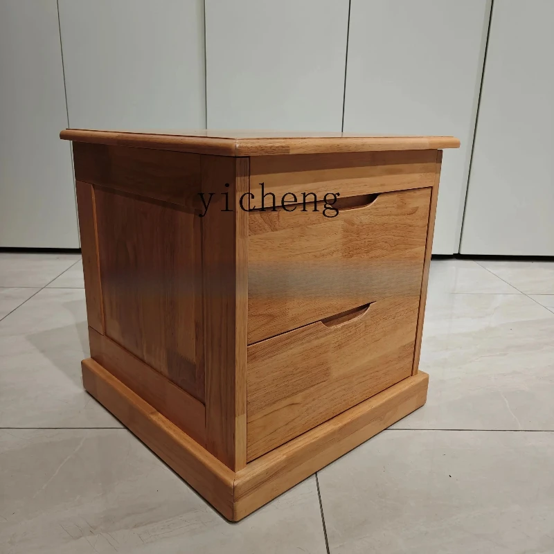 OO4- upgrade double hidden compartment pure solid wood design large capacity bedside storage new Chinese bedside table