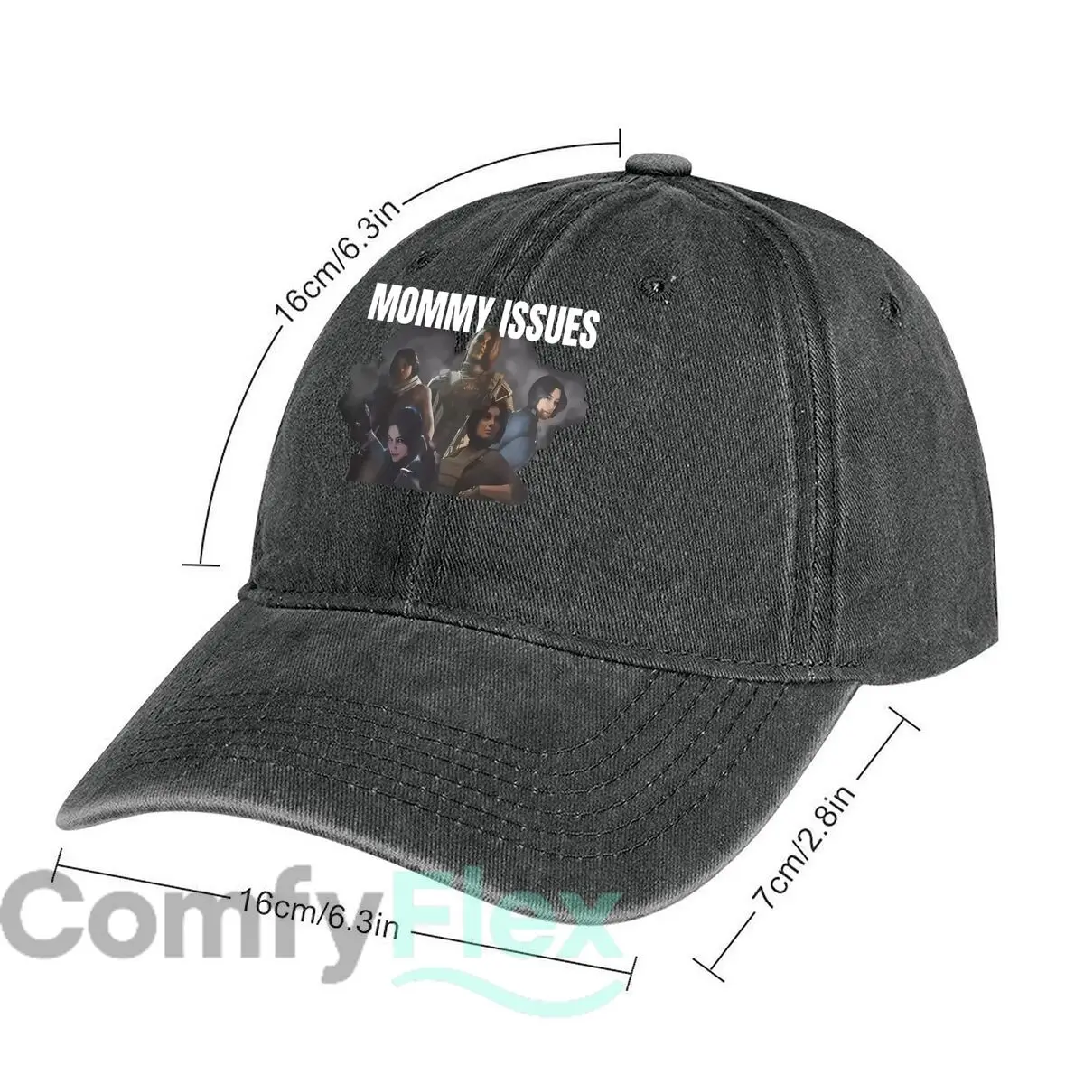 “Mommy Issues” Character Group Unisex Adjustable Adult Washed Baseball Cap Casual Hat
