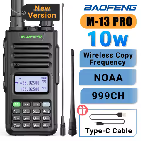 Baofeng M-13 PRO V1 V2 High Power Multi Band Walkie Talkie Type C Charger Long Range Upgraded UV-13 5R Transceiver Two Way Radio