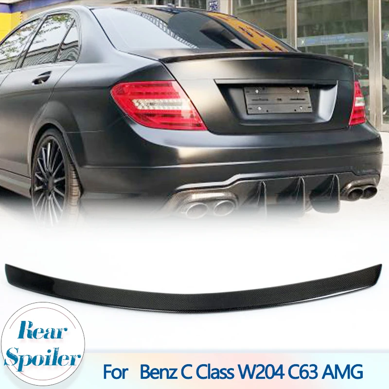 

Car Rear Trunk Spoiler For Mercedes-Benz W204 C230 C250 C300 C350 C63 AMG 2008 - 2013 Carbon Fiber Rear Trunk Spoiler Wing Lip