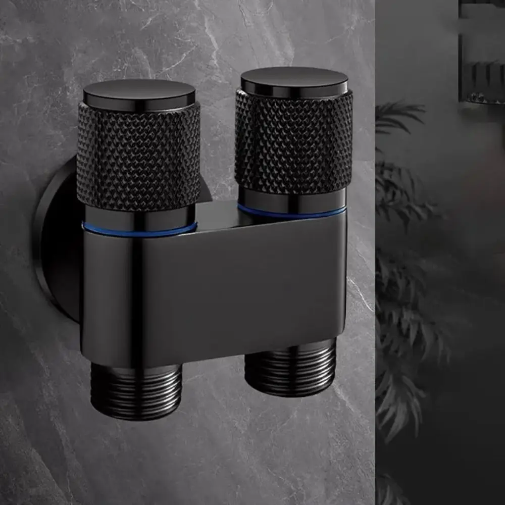 New Alloy Washing Machine Faucet 1 In Two Out Triangle Valve Toilet Triangle Valve G1/2 Double Control Valve Bathroom