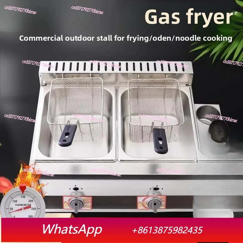 yjq Gas Commercial Stall Liquefied  Skewer Equipment  Fritters Machine French Fries Chicken Fryer