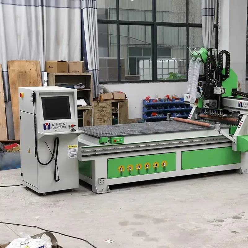 Linear Tool Magazine (with Circular Saw Blade) CNC Cutting Machine, Dual-Process Woodworking Machinery for Furniture