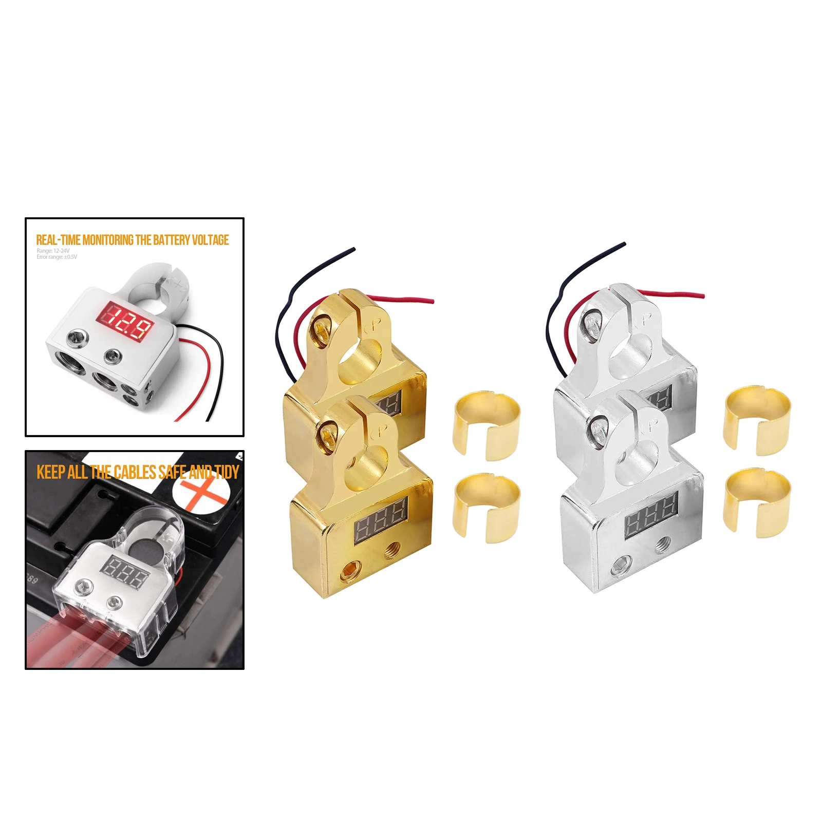 

0/4/8 or Battery Terminals with Shims Car Battery Terminal Connectors Kit with Covers Shims for Car Marine Boat Motorcycle