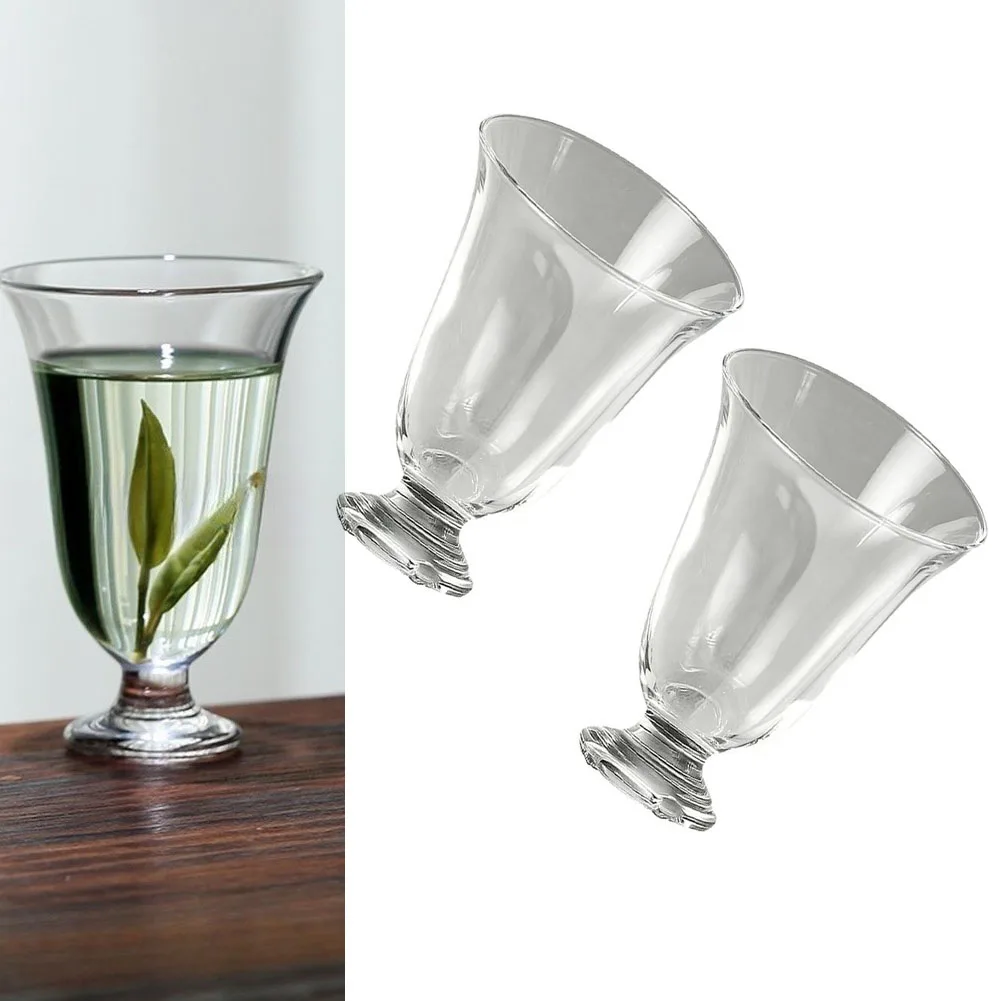 透明度の高いガラス製茶鑑カップ-2個セット-茶葉観察・香り集め用-55-x-75-cm