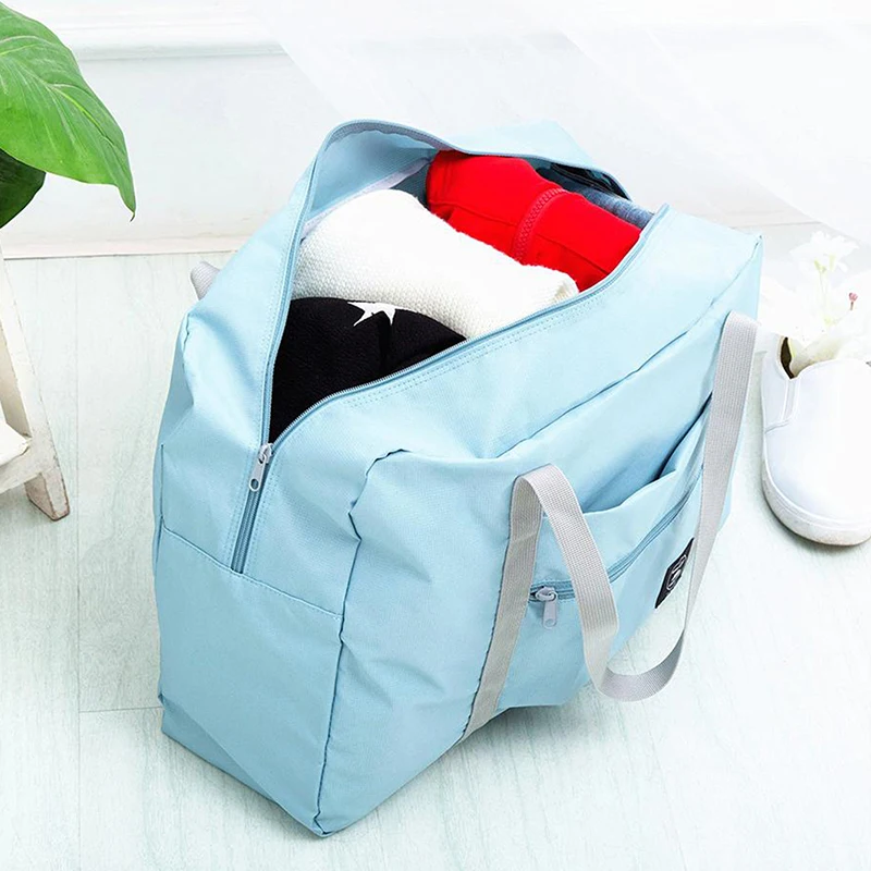 Travel Bags Women\'s Stock Bags New Nylon Foldable Portable Handbags WaterProof Luggage Storage Bags Tote Organizer for Clothing