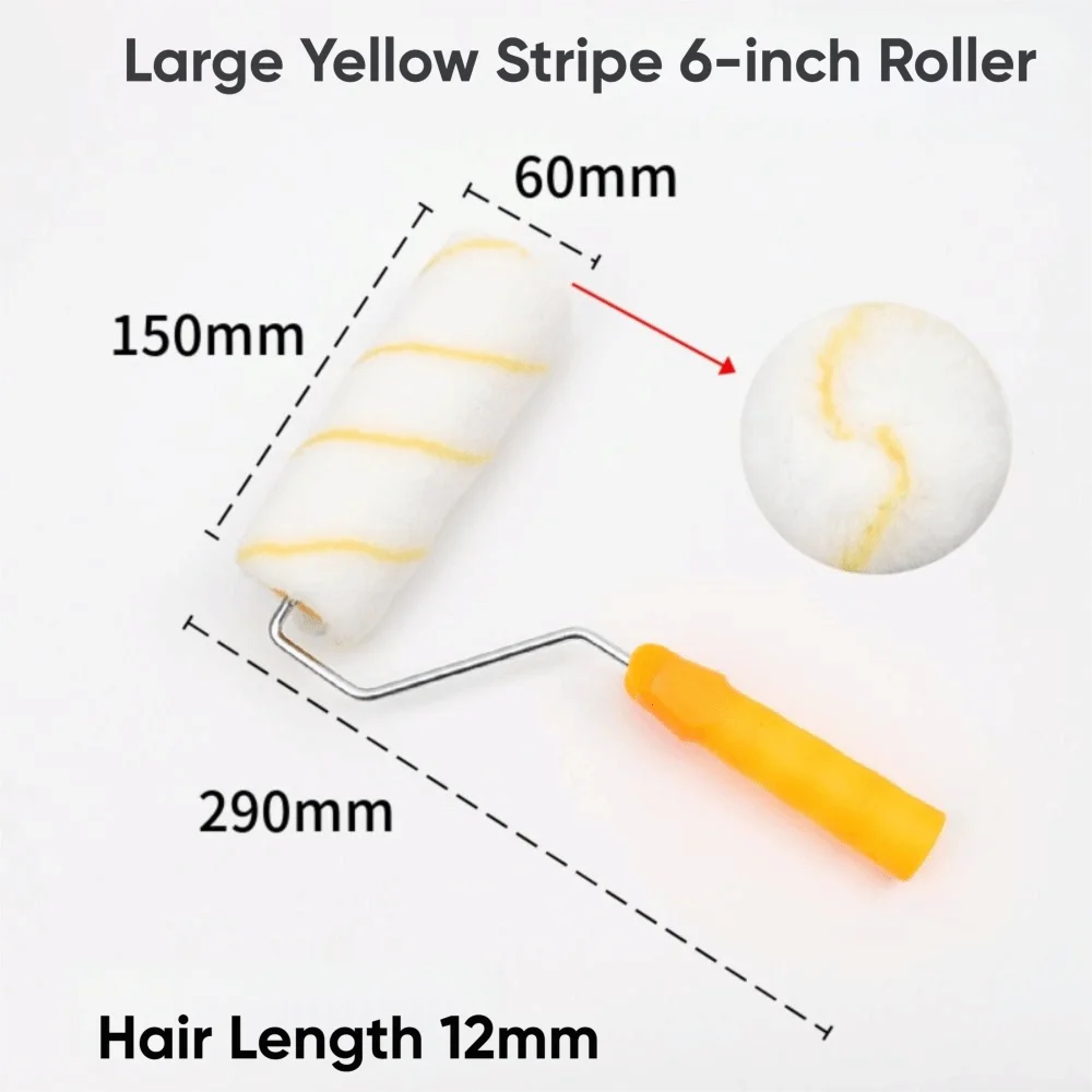 

1Set/11PCS 4-12 Inch Roller Brush 360° Rotation Replaceable Brush Head Paint Roller Kit Polyester Blend Long-Haired