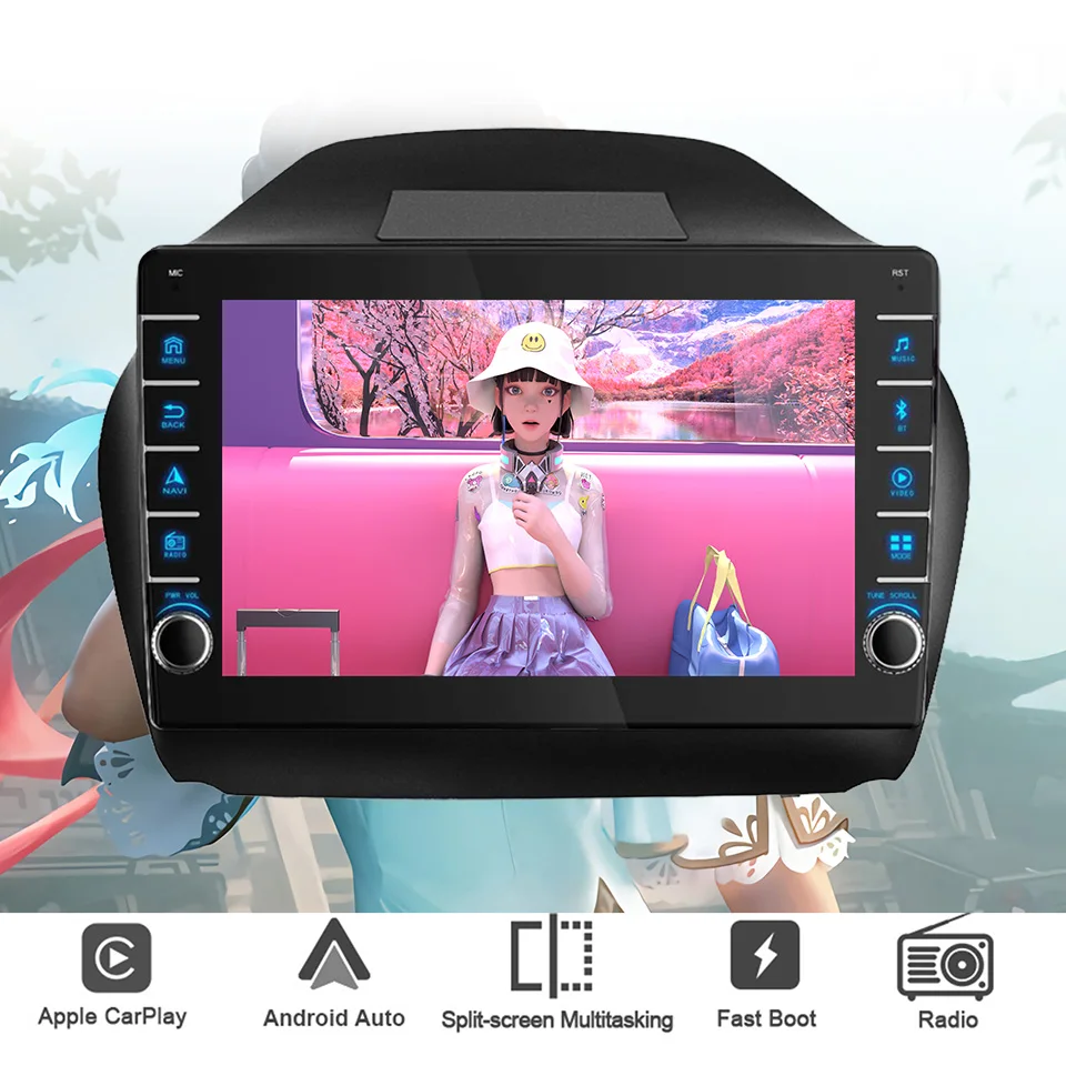 8G+128G Android 13 Car Radio GPS Navi Monitor For Hyundai Tucson IX35 2009 - 2015 Autoradio Tape recorder DVD Cassette Carplay