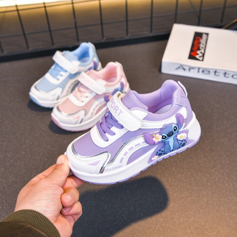 

Обувь Disney Stitch, кроссовки для детей, повседневная обувь, новинка 2026 года, зимние детские кроссовки для девочек и мальчиков, модная спортивная обувь для бега
