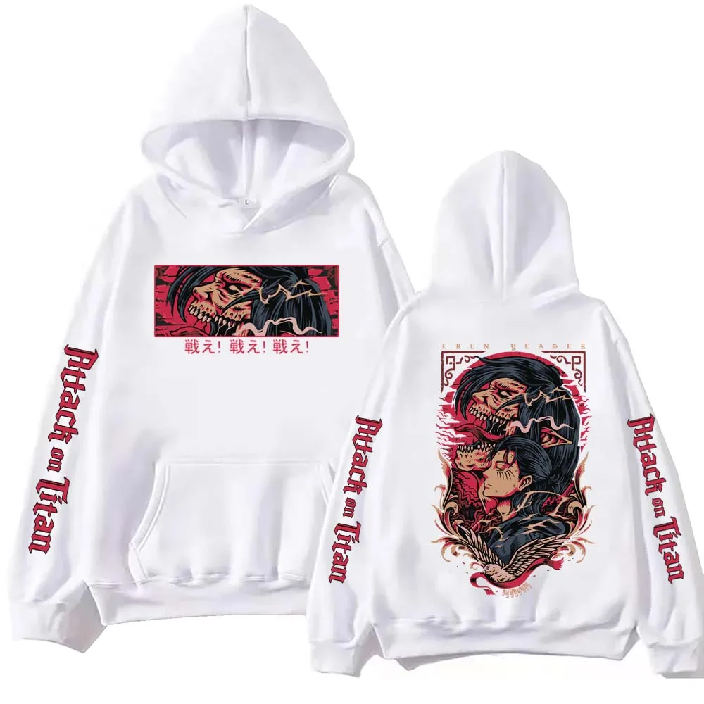 Anime Attack on Titan Eren Hoodie Sweatshirt For Men Women Harajuku Long Sleeves Casual Comfortable Hooded Pullover Clothing