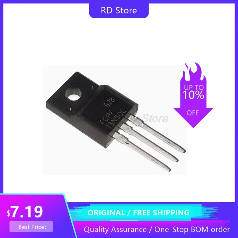 

5PCS FQPF13N50C 13N50 13A 500V TO-220F 13N50C In Stock Free Shipping