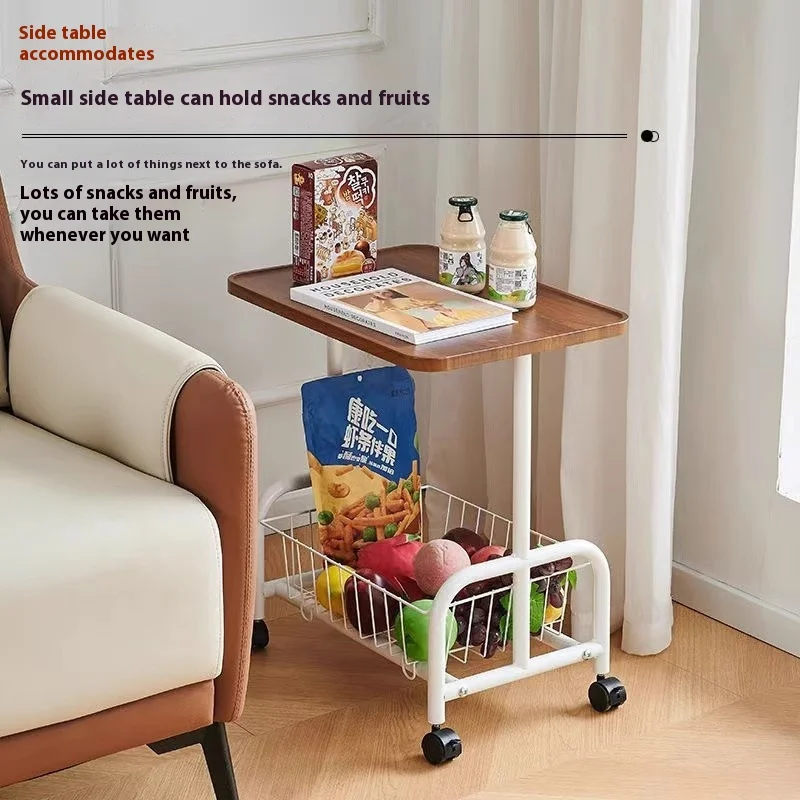 Cart Storage Rack Retro Style Household Wheeled Mobile Kitchen Snacks Fruit Storage Rack Movable Cart Storage Rack