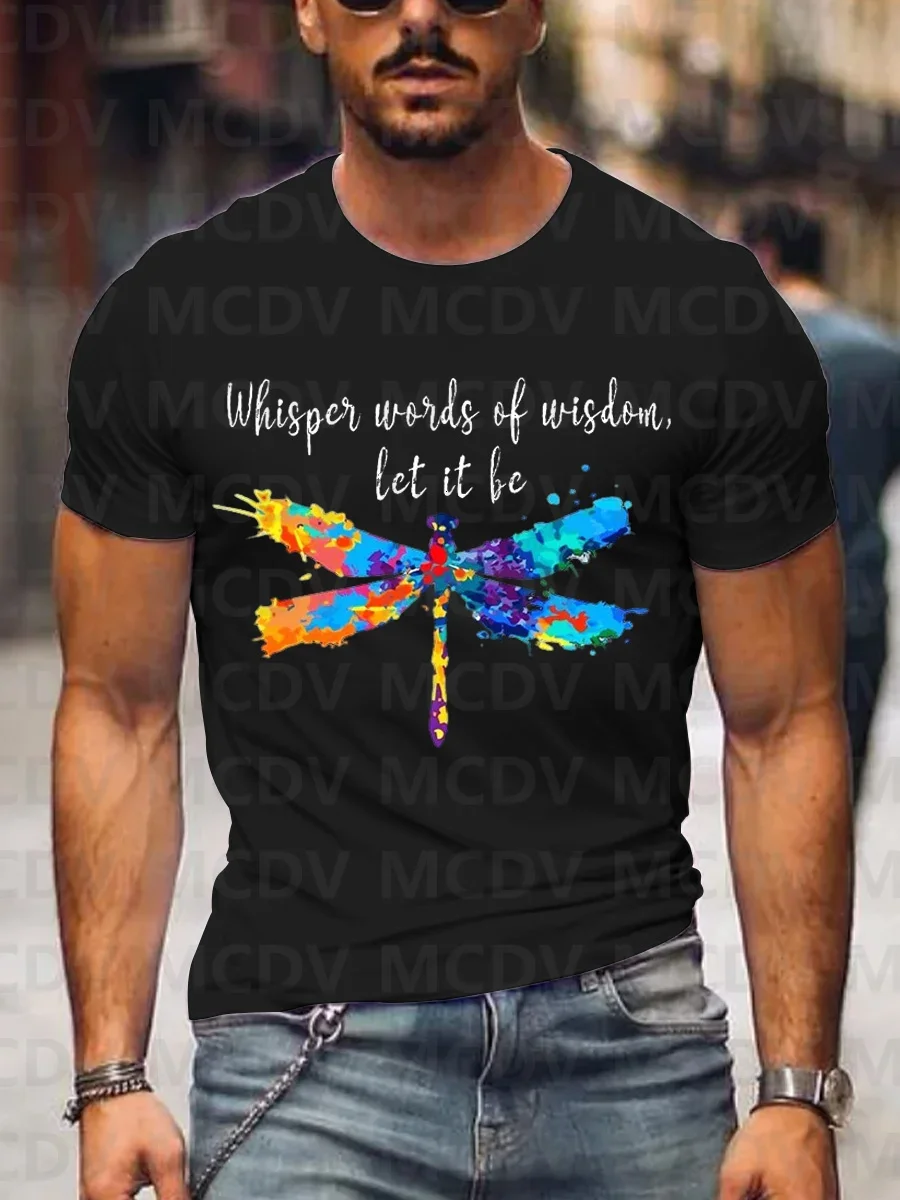 

Men's Whisper Words Of Wisdom Let It Be Art Pattern Print Casual T-Shirt