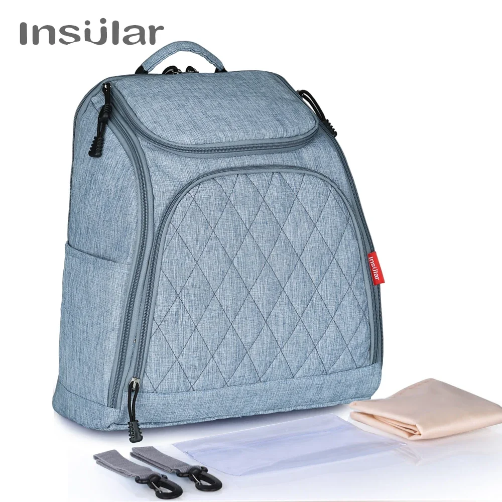 Bolsas para cambiar pañales de bebé de marca Insular, mochila para pañales de maternidad de gran capacidad, bolso para cochecito de bebé, mochila