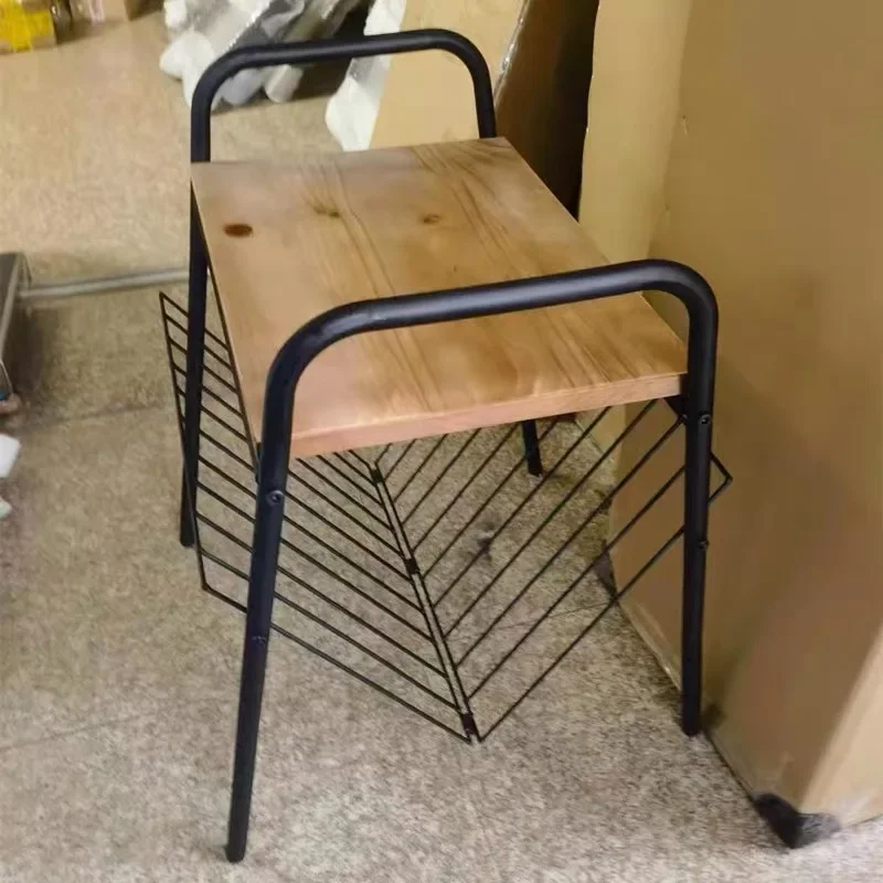 Wrought iron bedside table simple modern sofa corner few small apartment coffee table simple bedroom bedside table rack