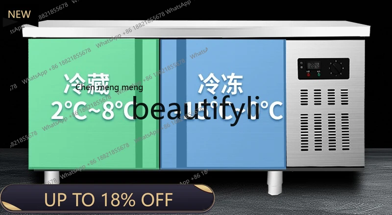 

New arrive Stainless Steel Dual Temperature Cabinet Workbench Freezer Kitchen Bedroom Operation Table Fresh Preservation Freezin