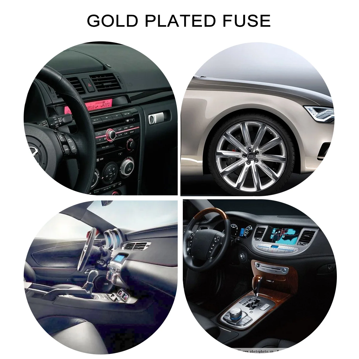 

5Pcs Inline Anl Fuse 100A Gold Plated Terminal for Car Audio Video Systems Overcurrent Protection Amplifier Speaker