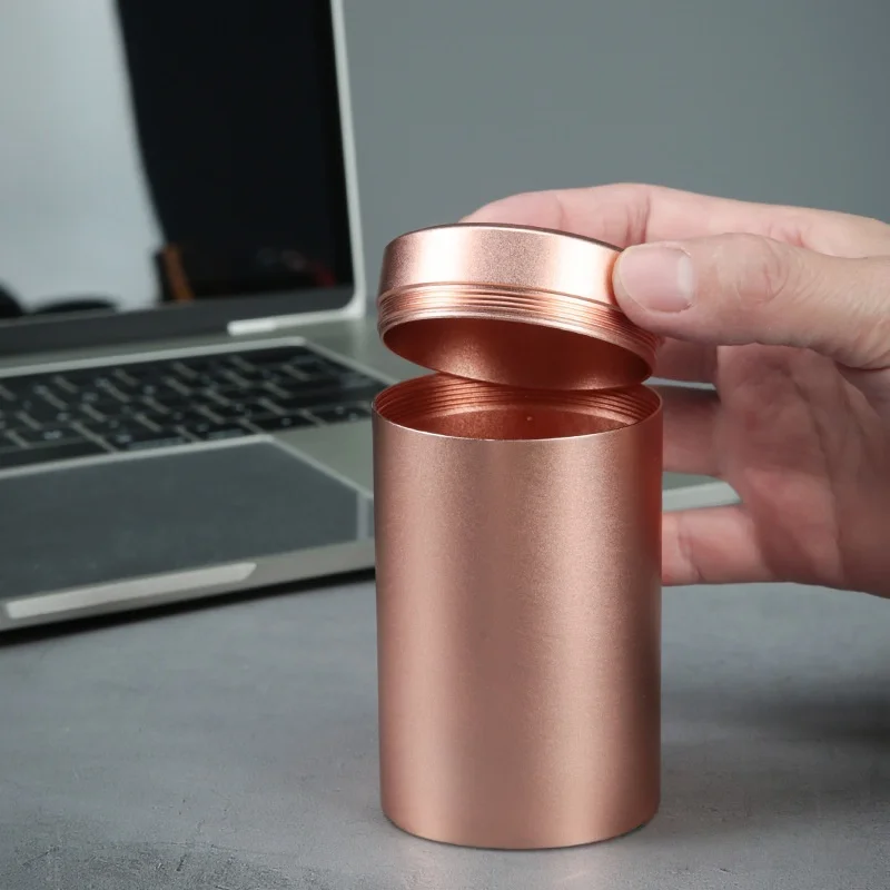 Mini Portable Airtight Tea Can Stainless Steel Aluminum Storage Jar Moisture Proof Tea Coffee Sugar Candy Travel Container