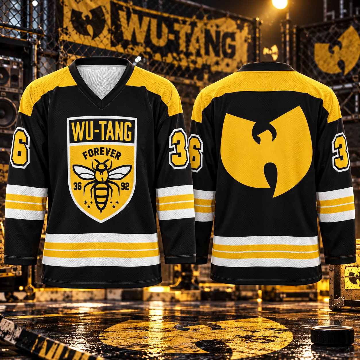 2026 Wu-Tang Clan Hip Hop Band Forever 36 Hockey Jersey Ice Uniform Men and Women Sports Long Sleeve T-shirt Men's T-shirt Y2k