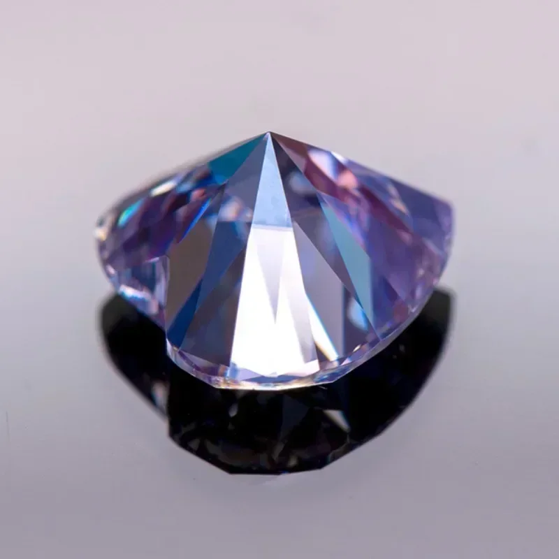 Pietra Moissanite Colore lavanda a forma di cuore VVS1 con certificato GRA Pass Diamond Tester Charms Top Materiali per la creazione di gioielli