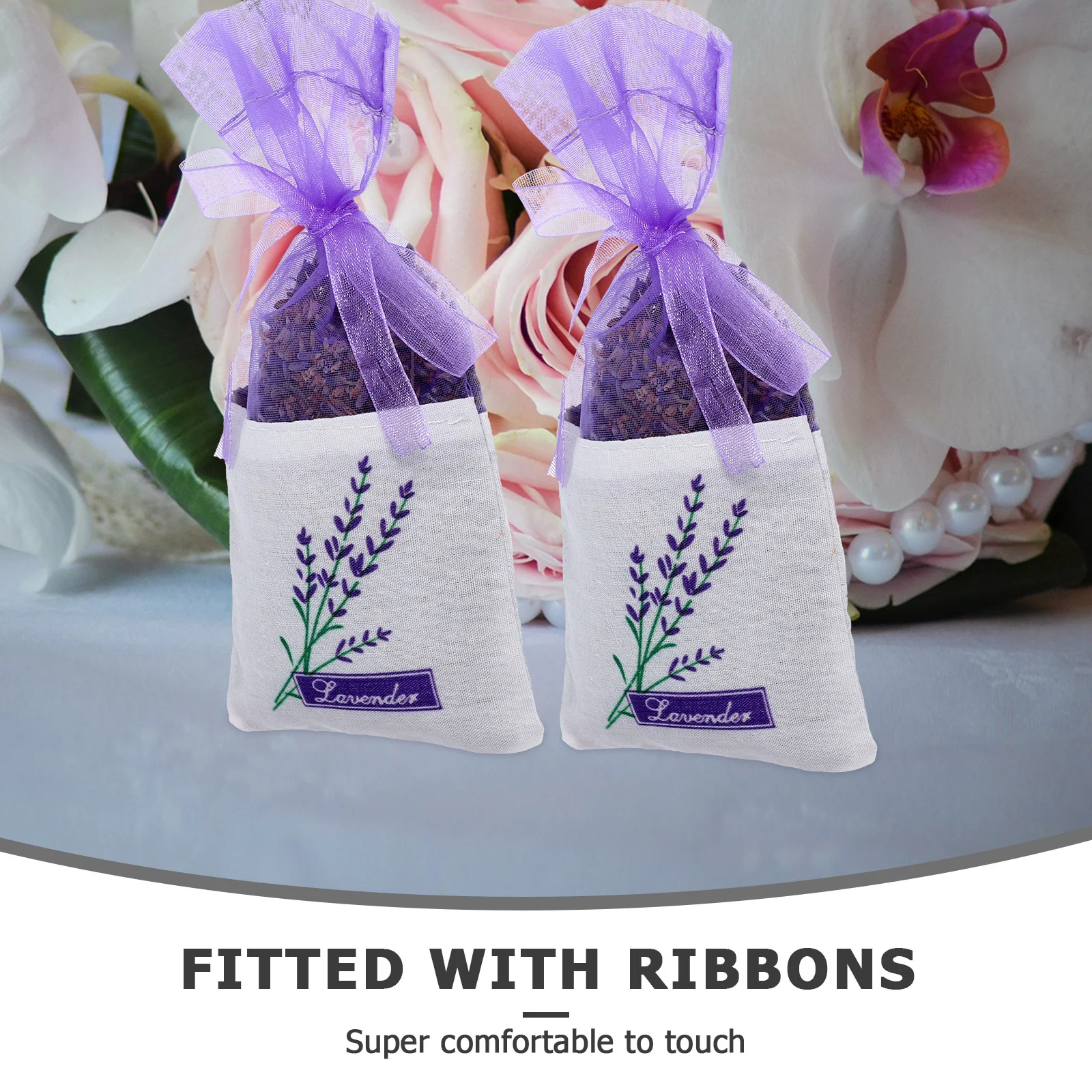 25 Pcs Lavender Sachet Dried Flowers Buds Vanity Drawers Vanilla Perfume Drawstring Bag