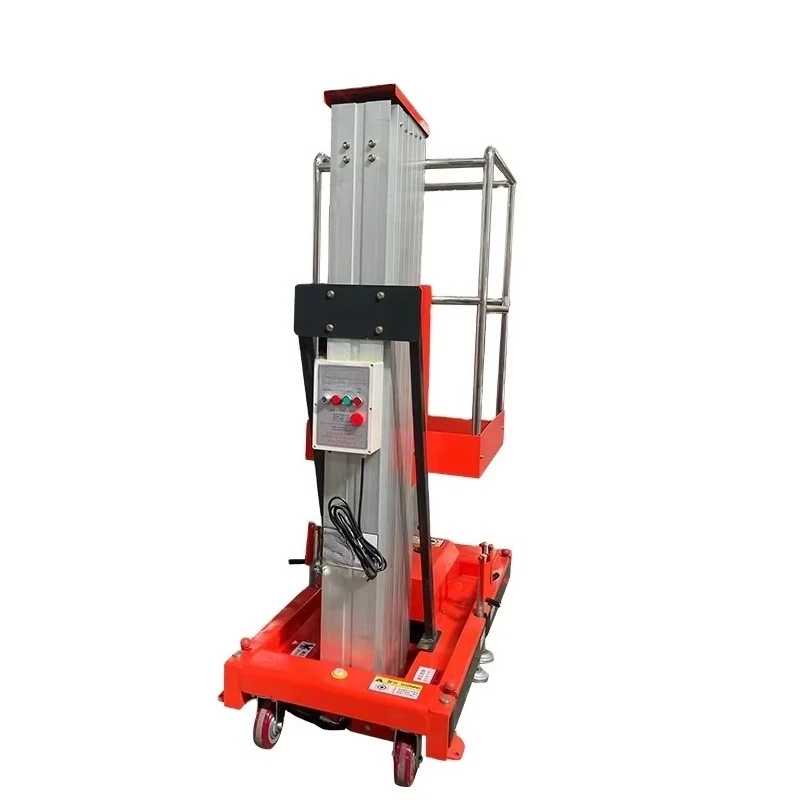 Mobile Ladder Hydraulic Electric Single Mast Aluminum Alloy Lift Platform Hydraulic Lift Electric Telescopic Lift
