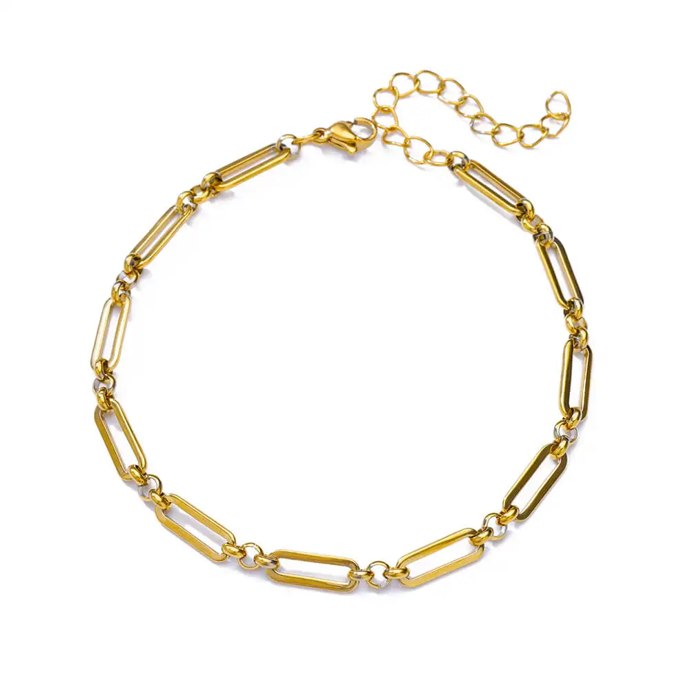 Zircon Cross Anklets for Women, Double Chain Design