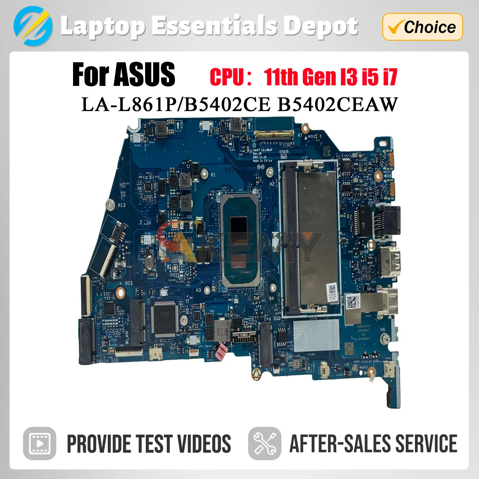 

LA-L861P Motherboard For ASUS ExpertBook B5 B5402CEA B5402C B5402CEAW Laptop Mainboardi7-1195G7 8GB/16GB-RAM 100% TEST OK