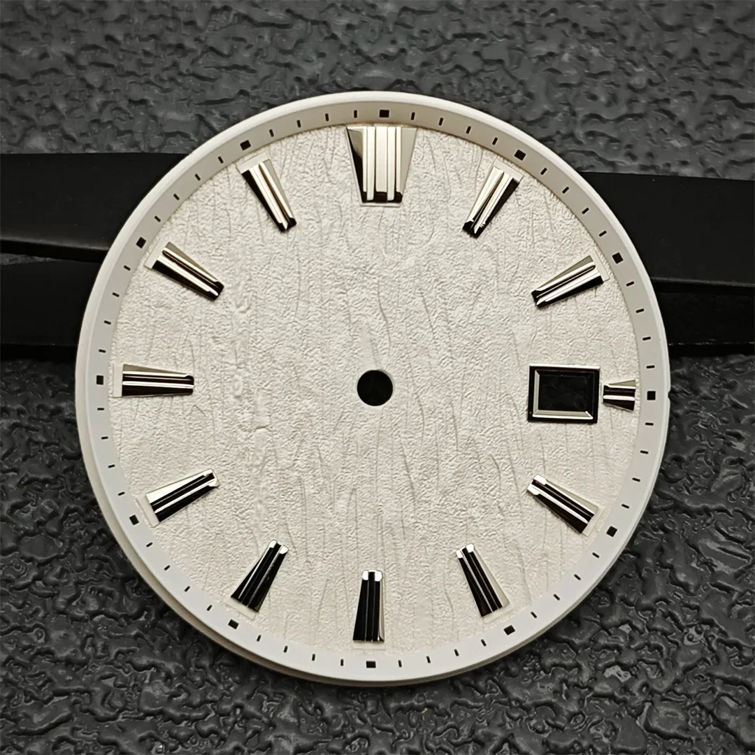 NH35 Birch Tree Textured Dial 33.5mm Watch Dial for GS Replace Accessories Single Date Watch Faces for NH35 NH36 Movement