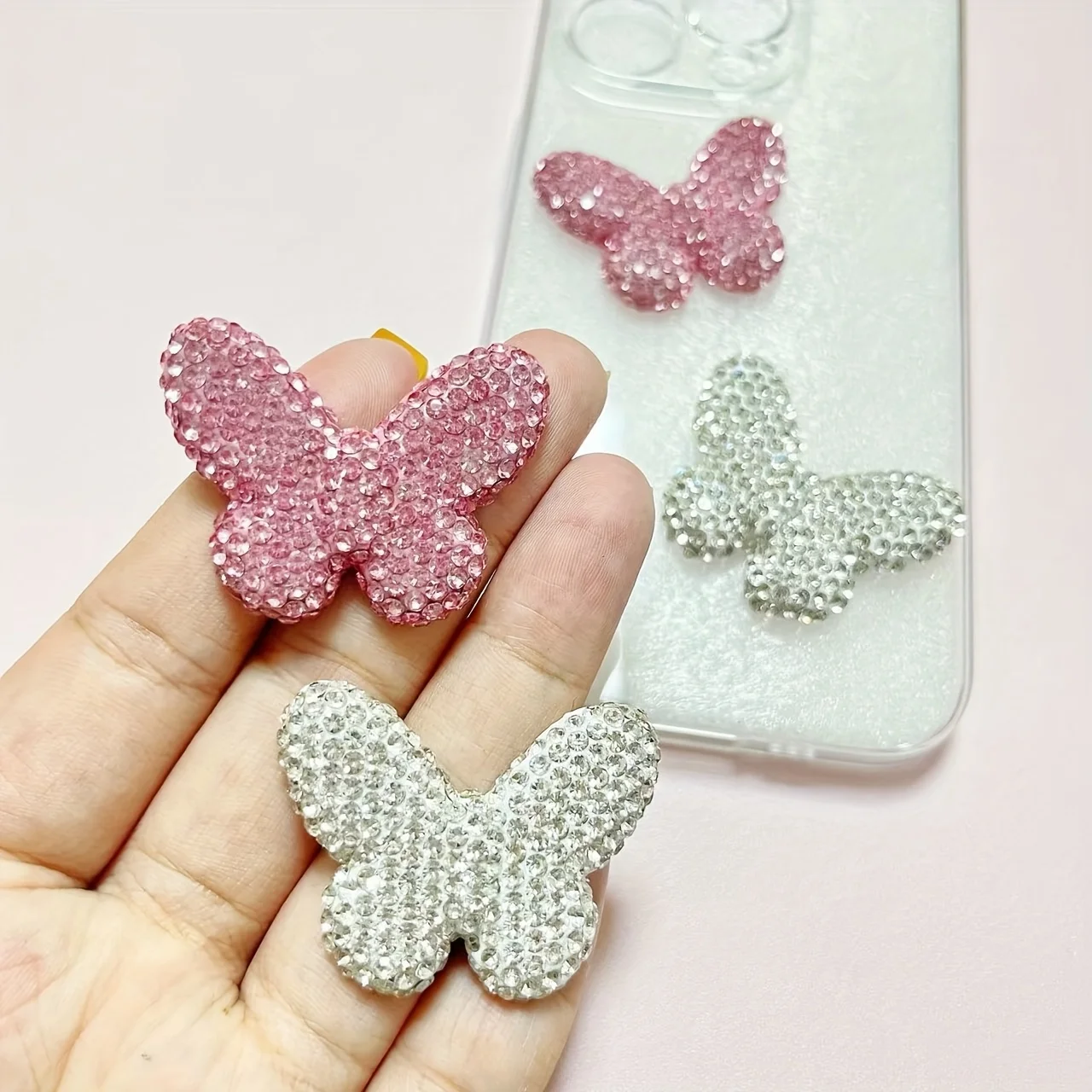 2 قطعة فاخرة كبيرة حمراء بلينغ الماس الفم الشفاه القوس القلب مرآة محفظة ضوء النجوم غير المرغوب فيه جراب هاتف Ipadcase الديكور الحرف اليدوية