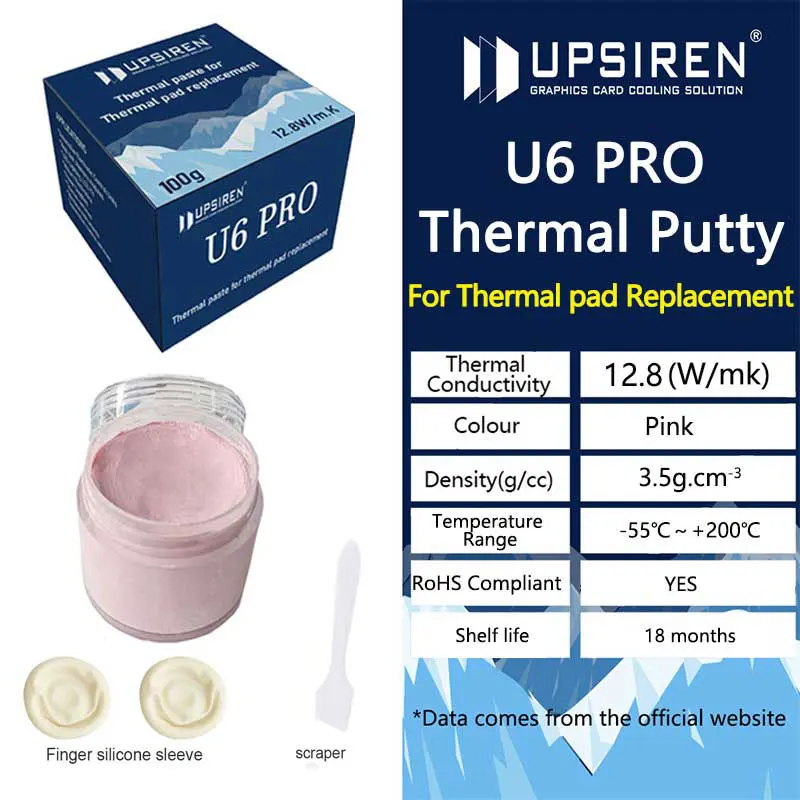 UPSIREN Thermal Putty U6 PRO For VGA GPU IC Processor Rapid Cooling Thermal Pad Replacement Heat Blocking Putty High Performance