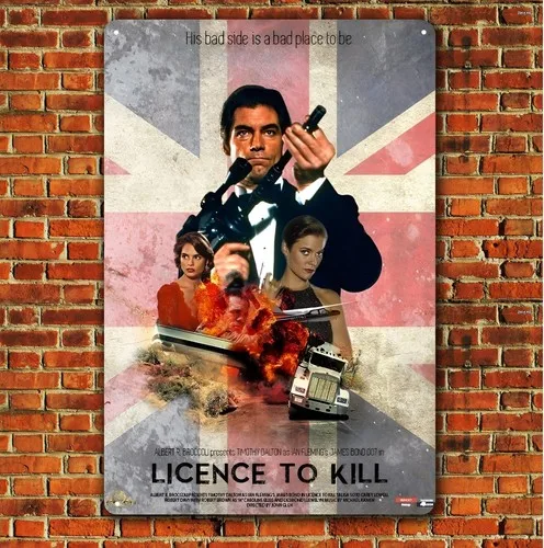 Bond License To Kill Movie Metal Poster Tin Sign