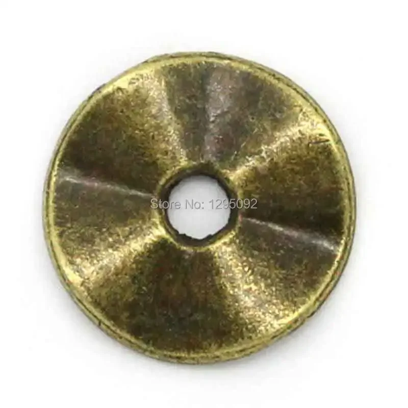 1500Pcs DIY Round Bronze Tone Spacer Beads Charms Jewelry Making Findings 10mm( 3/8