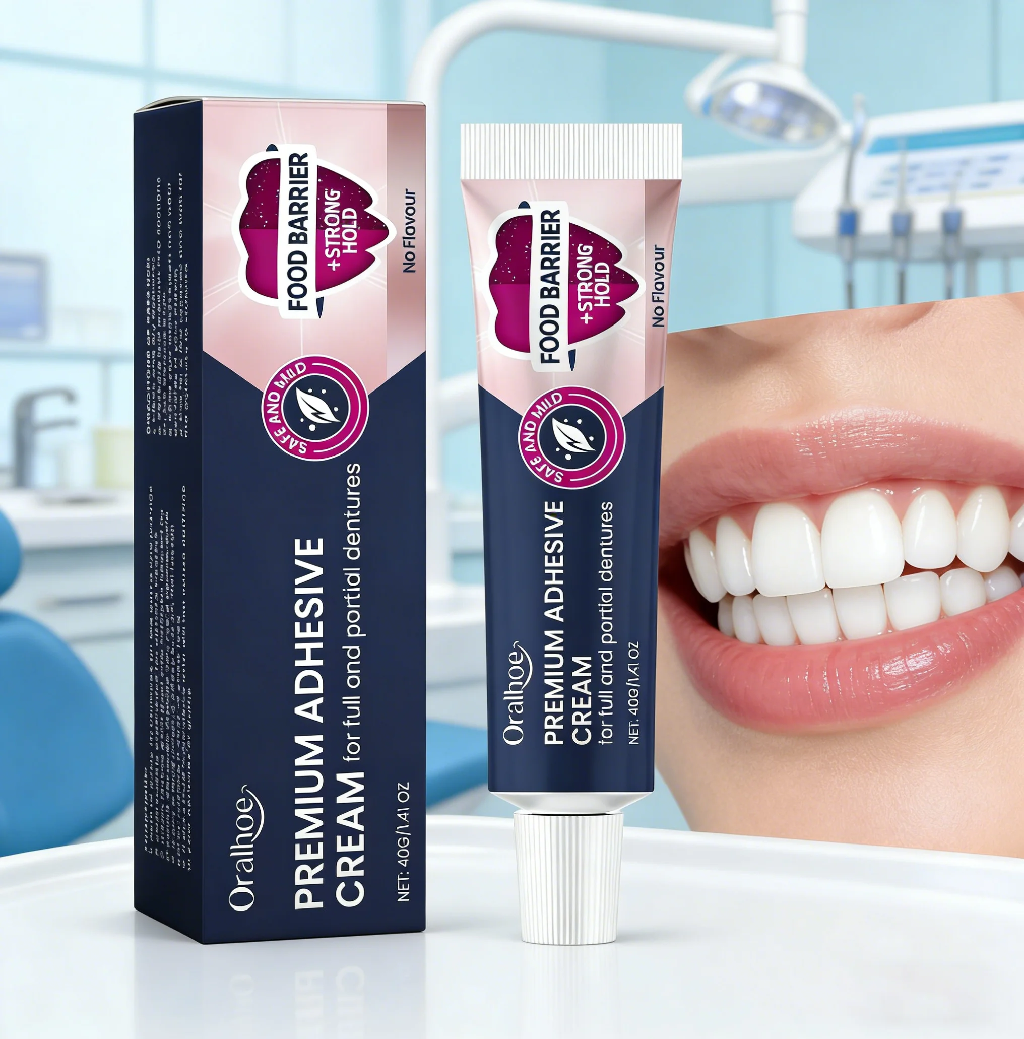 

Крем-адгезив для зубных протезов: улучшение комфорта, предотвращение расшатывания, термопластичный фиксатор для стоматологии