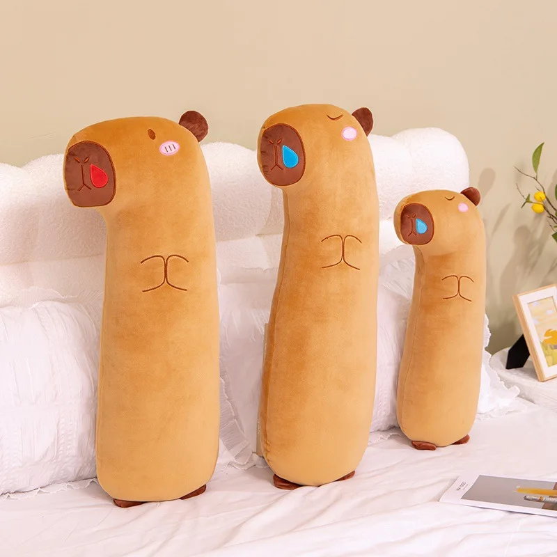 

Cute and Soft Capybara Long Throw Pillow Plush Toy Kapibala Doll Lifelike Animals Simulation Stuffed Doll Kawaii Toy Gifts
