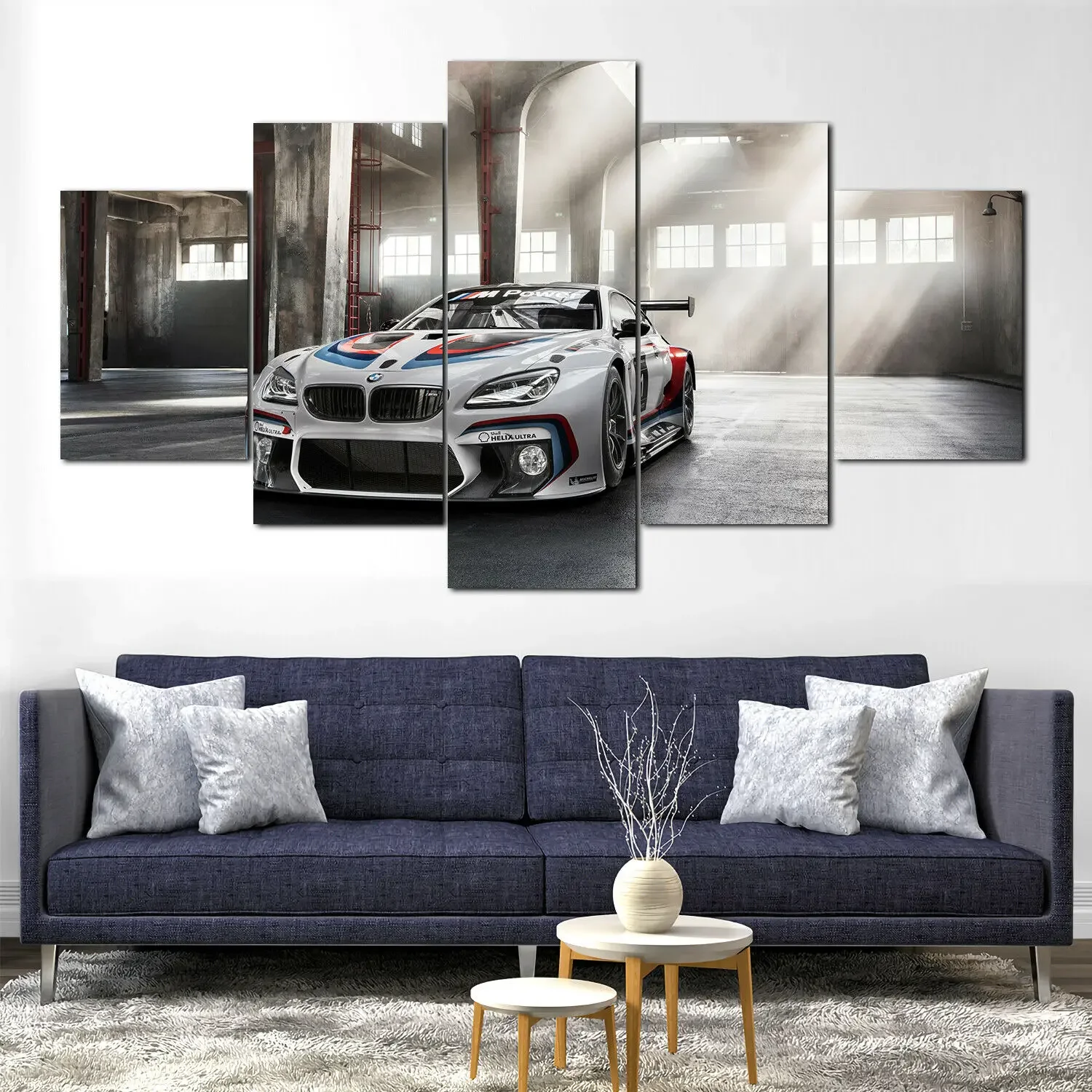 No Framed 5 pieces M6 GT3 Super Sports Car Modern Home Decor Picture Canvas Painting Posters Wall Art For Living Room Decoration