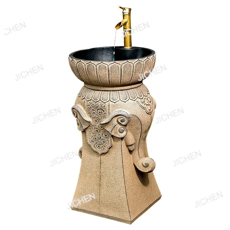 

Новый китайский уличный умывальник, балкон, терраса, креативный умывальник на столбе, сад, открытый двор, мыть руки