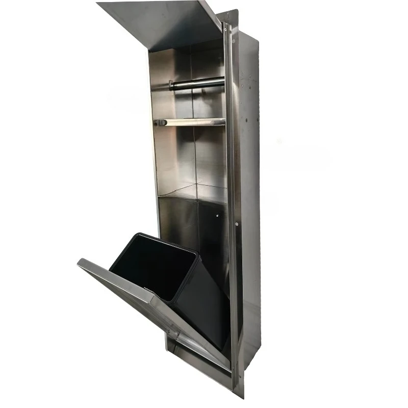Caixa de tecido de lata de lixo T745 com suporte de rolo de telha de inserção de nicho de lixo para decoração de banheiro