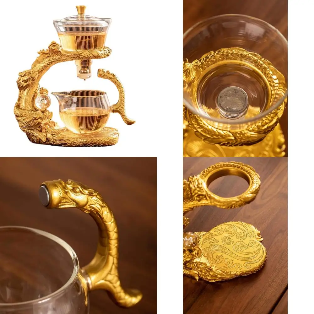 

Golden Dragon Infuser Semi-Automatic Glass Tea Set