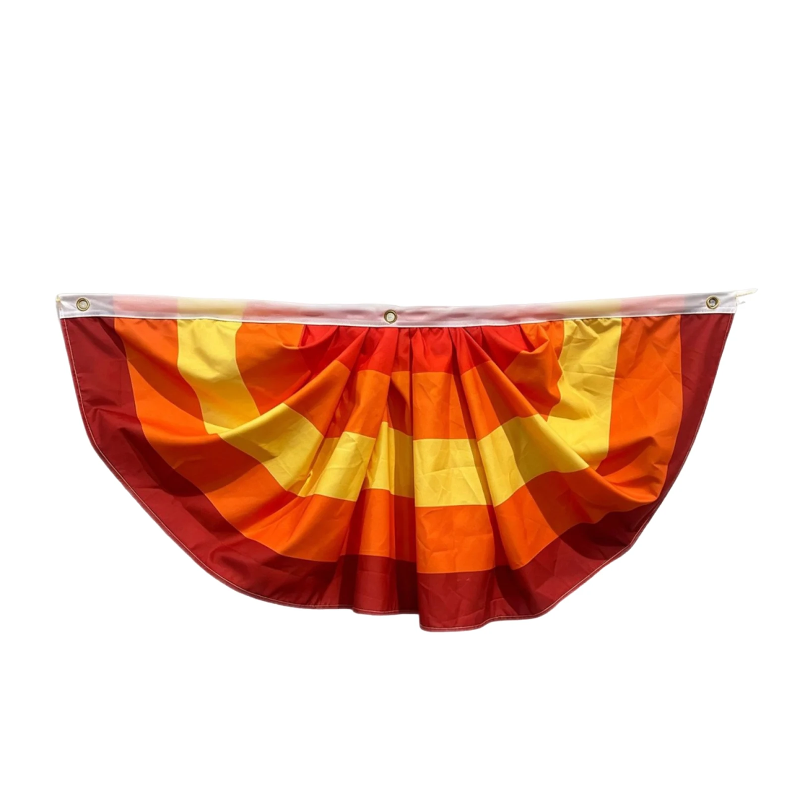 Halloween Pleated Fan-shaped Polyester Flag Hanging Banner for Indoor and Outdoor Garden Yard Decoration Scene Layout Prop