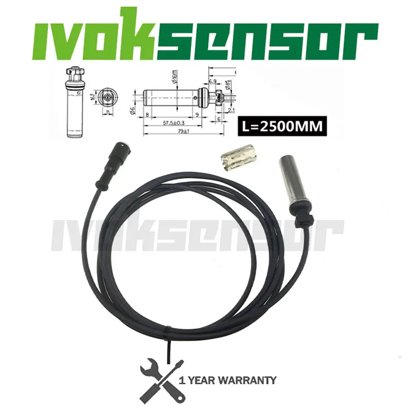 Sensor, Wheel Speed ABS Sensor Connecting Cable For WABCO 4410323310 441 032 331 0 IVECO STRALIS 41221297 L=2500mm