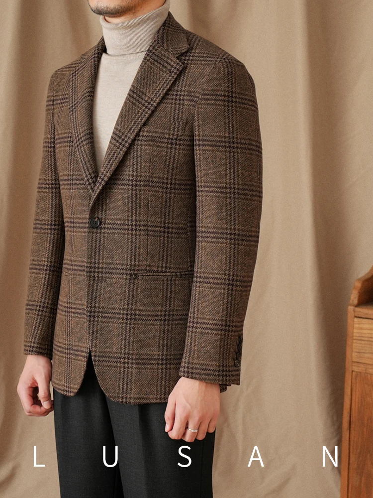 Mr. Lu San 50% Wool Prince Ge Coffee Retro Suit Fall/Winter Italian Gentry Warm High-setting Suit Men