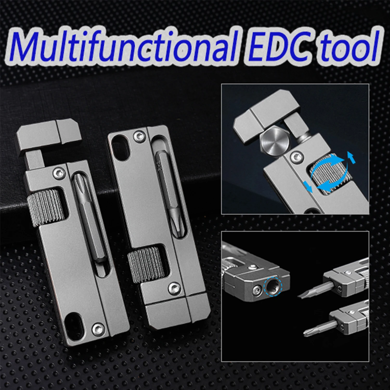 

Titanium Functional EDC Tool Multifunctional Outdoor Portable Tools Comes Two Types Of Screwdrivers Can Unscrew Hexagonal Nut